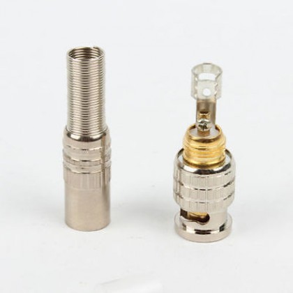 1pcs BNC Male Solderless Connector Plug to RG59 Cable Adapter for CCTV Camera