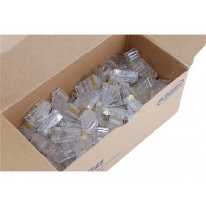 100pcs Modular Plugs Connector for Networking (Transparent)