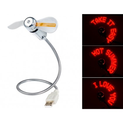 Mini USB LED Message Fan with Switch