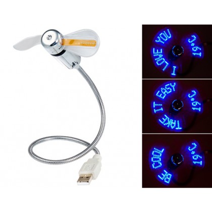 Mini USB Message Fan with Temperature Display & Switch 