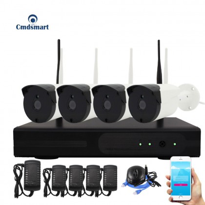 4CH Wireless NVR Kits Waterproof IR-CUT IP Camera 720P Security System Surveillance