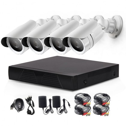 4PCS 1080P Camera Whit 4CH AHD Analog Recording Alarm DVR Kit Waterproof IP DVR AHD System