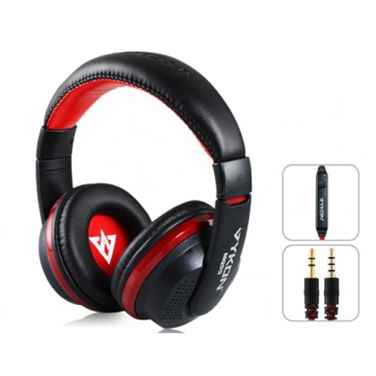 MQ55  3.5mm Plug On-ear Stereo Headphones with Microphone & 1.2 m Cable (Black)