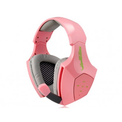 Heavy Bass 7.1-Channel Wireless Bluetooth Headphone with Microphone Ecouteur (Pink)