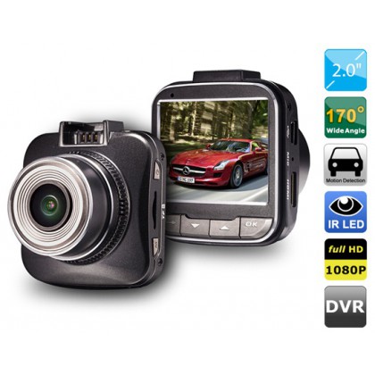 FULL HD 1080P Vehicle Black Box with Motion Detection, Loop Recording, 4X Digital Zoom & G-sensor (Black)