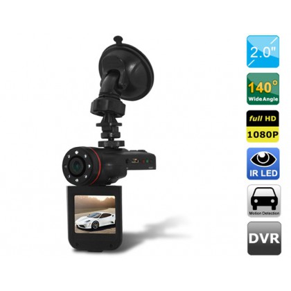 2.0" LCD HD1080P Vehicle Black Box DVR Camera Video Recorder with Motion Detection, Loop-Cycle Recording & HDMI Video Output (Black)