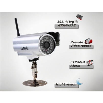 1/4 Inch CMOS Sensor Outdoor Waterproof Wireless Network Camera (Silver)