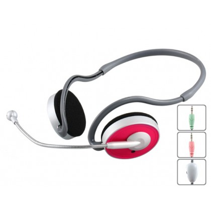 Kanen KM-310 Behind-the-Neck Style 3.5 mm Stereo Headset with Microphone, Volume Control (Red)