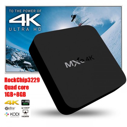 MXQ 4K TV box RK3229 Quad Core 1GB/8GB Android 4.4 Smart box HDMI 2.0 H.265 pk MXQ pro
