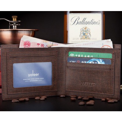 Leather Men's Wallet Brand Clutch Bifold Coin Purse Fashion Card Holder Wallets