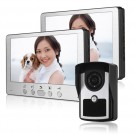 2 Indoor monitor 7 inch TFT LCD Night Vision Video Door Phone LCD IR Key Panel Doorbell 