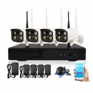 4CH Wireless NVR Kits IP Security CCTV Camera Video Surveillance System Outdoor Waterproof WiFi Antenna