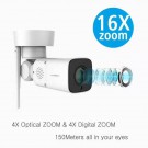 HD Outdoor Bullet Wifi Wireless PTZ IP Network Camera IP66 2MP 1080P 16X Zoom
