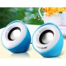 Popu•Pine M1 Horn Design 3.5mm Plug Mini Speaker with USB Port & Volume Control (Blue)