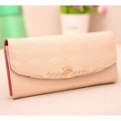 fashion women retro purse clutch wallet card holder color plaid handbag PU