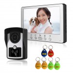ID Card 7 inch TFT LCD Night Vision Video Door Phone Inter LCD IR Key Panel Doorbell
