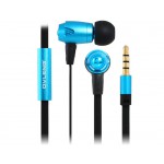 OVLENG iP810 3.5mm Plug In-ear Stereo Wired Earphones with Microphone & 1.2m Flat Cable (Blue)