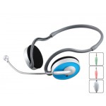 Kanen KM-310 Behind-the-Neck Style 3.5 mm Stereo Headset with Microphone, Volume Control (Blue) 