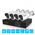 Outdoor Security Camera CCTV System H.265 4CH POE NVR Kit 2MP 1080P IP Camera IP66 Waterproof P2P Surveillance Set