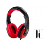 3.5mm Plug Multi-functional Stereo On-ear Headset Headphones with Microphone for Apple Devices (Red)