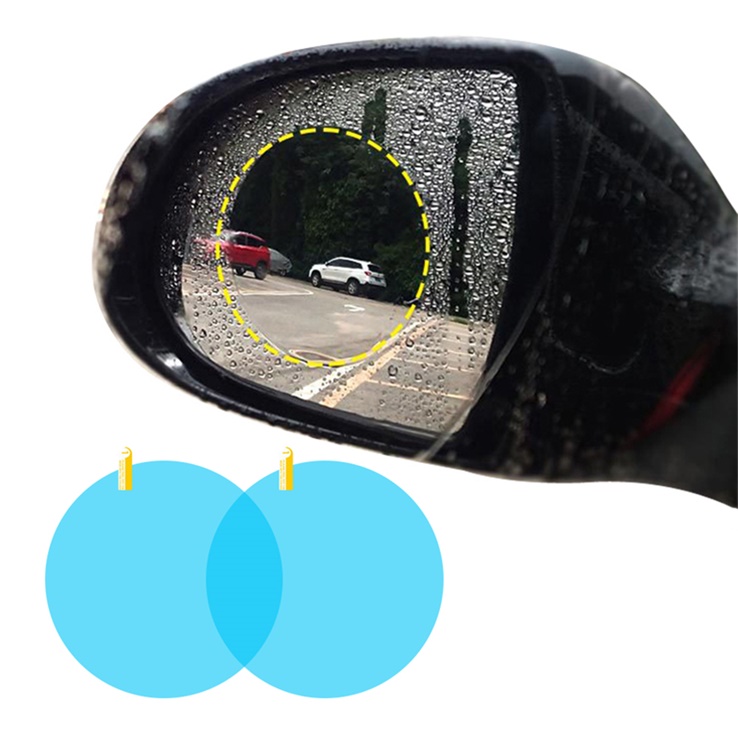 2 PCS Car Rearview Mirror Anti-Fog Membrane Waterproof Rainproof Car Mirror Window Protective Film Car Sun Shade